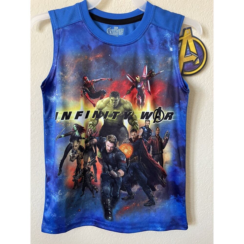 Marvel Avengers Infinity War Thor Hulk Groot Sleeveless Tank Top Size XS 4/5